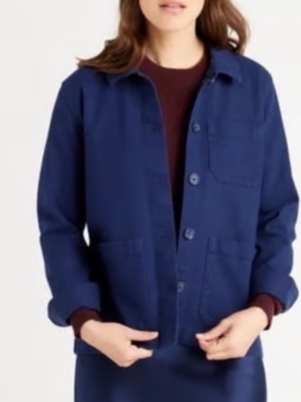 QUINCE Organic Stretch-Cotton Chore Jacket in Navy NWOT/sz S